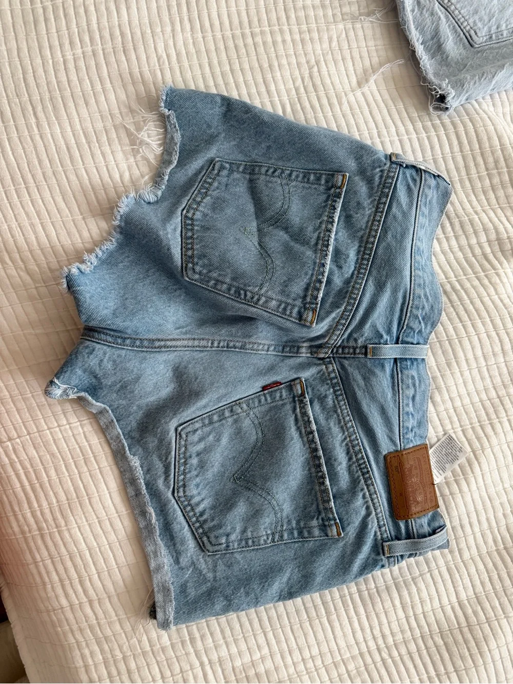Levi's Women's Jean Shorts - Light Blue, Medium Blue, Dark Blue, Black - Picture 5 of 9